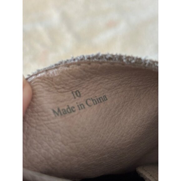 J Jill Taupe Suede Wedge Heel Ankle Booties Boots Laced Stack Wood Heel Size 10 - Picture 10 of 10